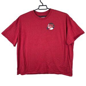 Mens The Nike Tee Loose Fit Burgundy Graphic T Shirt Short Sleeve Cotton 3XL
